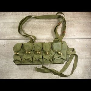 Vtg Ammunition Military Pouch Belt Army Bandolier